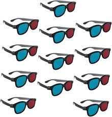 Gatuida 20 Adet 3d Gözlük Film Gözlükleri Kırmızı Mavi Klasik 3d Çerçeveler  Video 3d Film Gözlüğü 3d Projektör 3d Tarzı Gözlük 3d Sinema Gözlüğü Siyah  ...