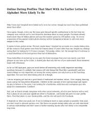A good free dating site for men and women from the uk. Online Dating Profiles That Start With An Earlier Letter In Alphabet