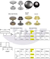Ring Snap Size Chart Grommet Mart Size Chart Rings