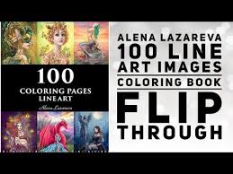 Glue the entire page to a thin piece of cardboard, such as a recycled file folder. Alena Lazareva 100 Line Art Images Coloring Book Flip 2021 2020