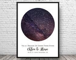 custom star map star chart anniversary gift engagement