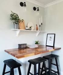 Farrow And Ball Pale Powder Kitchen Breakfast Bar And Black Stools Kitchen Shelf Kitchen Bar Table Kitchen Decor Small Dining Table