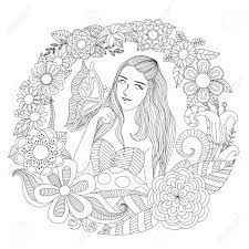 Types of garden flowers 01:29 home gardener barbara ryan introduces some. Girl In The Flower Garden Coloring Page Royalty Free Cliparts Vectors And Stock Illustration Image 46551886