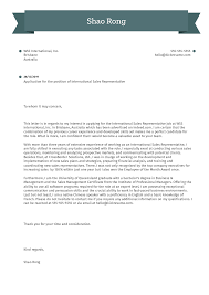 International Sales Representative Cover Letter Example Kickresume