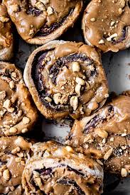 Snickers Cinnamon Rolls Healthy Little Vittles Recipe In 2020 Cinnamon Rolls Vegan Baking Vegan Cinnamon Rolls