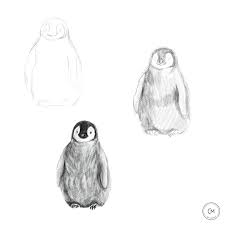 Kids' crafts • craft instructions for kids. How To Draw A Baby Emperor Penguin Drawing Skills Sketch Tutorial Art Education Video Drawings Penguin Drawing Drawing Skills