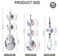 Amazon.com: Milkary Paquete de 44 candelabros de repuesto de prisma de  cristal, 1.496 pulgadas, para colgar de 1.496 pulgadas, cristales modernos  para ...