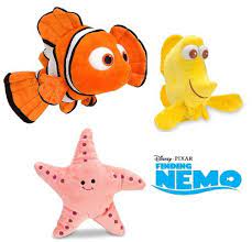 Disney Pixar Finding Nemo Plush Nemo With Bubble And Peach Set Of Three Stuffed Animals Shark Plush Disney Finding Nemo Disney Plush