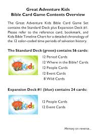 Great Adventure Kids Bible Card Game Contents Overview