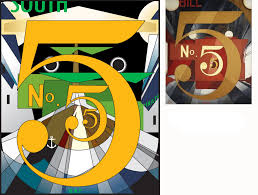 I saw the figure 5/in gold were taken by demuth for his painting's title. Graphic Design Amy Kawabata