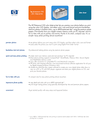 Nur original hp c9364ee, c9361ee, c8766ee tinte und toner können die ergebnisse liefern, für die ihr drucker konzipiert wurde. Hp Photosmart 230 Color Inkjet Printer Brochure Manualzz