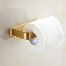 Solid Brass Brushed Gold Toilet Paper Holder Wall Mount Tissue Roll Hanger Brush Go Toilet Paper Holder Wall Toilet Paper Holder Toilet Paper Holder Wall Mount