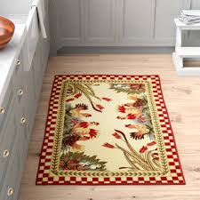 Km home dynasty aubusson 3' x 5' area rug, created for macy's $395.00. August Grove Charleena Rooster Checkered Cream Red Green Kitchen Area Rug Reviews Wayfair