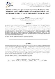 The editorial team of jurnal penelitian dan evaluasi pendidikan has categorized your submission into two: Https Journal Uinsgd Ac Id Index Php Jtlp Article Download 6551 3517