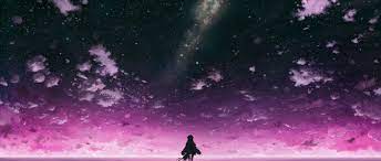 Looking for the best anime wallpaper ? Anime Purple Sky Wallpaper And Hintergrund 2162x920