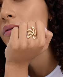 Lab Grown Diamond Statement Rings Made with 18K Recycled yellow Gold