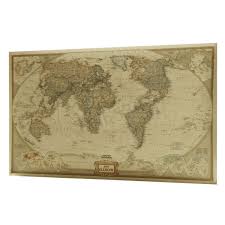 Retro Kraft Paper World Map Antique Poster Picture Wall Art Chart School Home