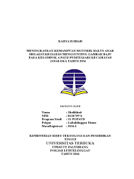 Penulisan karya ilmiah dilakukan sesuai dengan format karya ilmiah yang telah ditentukan seperti yang tercantum dibawah ini. Contoh Karya Ilmiah Paud Universitas Terbuka Barisan Contoh