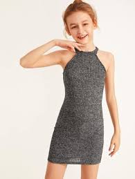 Free Returns Free Shipping On Orders 49 Girls Rib Knit Halter Dress Girls Dresses At Shei In 2020 Girls Fashion Clothes Girls Fashion Tween Cute Casual Outfits