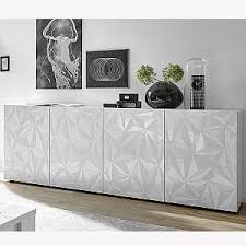 Kasalinea Enfilade 4 Portes Blanc Laque Design Nino En 2020 Meuble Salle A Manger Buffet Salle A Manger Buffet Meuble