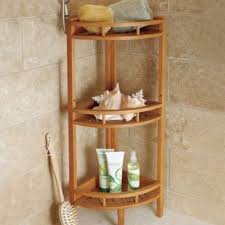 Bathroom Teak Corner Stand Shelf 3 Tier Wood Storage Display Organizer Holder Unbranded Shower Corner Shelf Shelves Wooden Corner Shelf