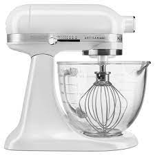 4.7 out of 5 stars 162. Kitchenaid Artisan Design Series 5 Quart Tilt Head Stand Mixer With Glass Bowl Frosted Pearl White Home Mixers Urbytus Com