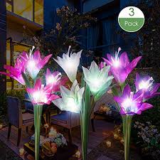 25 fun solar powered yard decor ideas. Dapai Solar Flowers Garden Light Led Garden Decorations Light Outdoor Solar Powered Yard Art Waterproof Color Changing Lily Flowers For Garden Yard Patio Decorations 3 Pack Wantitall