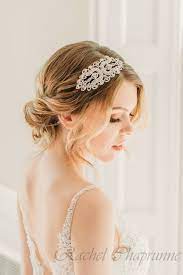 Gatsby Wedding Headpiece By Rachel Chaprunne Swarovski Bridal Headpiece Pink Wedding Headpiece Vintage Bridal Hair Accessories