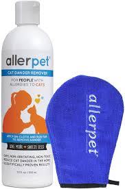 Amazon Com Allerpet Cat Dander Remover W Free Applicator Mitt Effective Cat Allergy Relief Anti Allergen Solution Made In Usa 12oz Pet Supplies