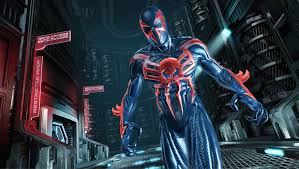 Corrects the error in which the suit default suit is blue and red rather than black and red as stated in the comics. Spider Man 2099 Suit Color Marvel Amino