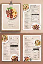 Modern Restaurant Food Menu Template Psd Food Menu Design Breakfast Menu Design Food Menu Template