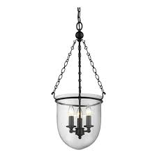 Clear Glass Bowl 3 Light Pendant
