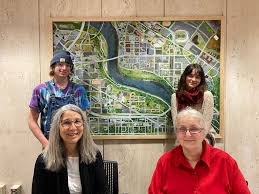 New student artwork at Wilson Library features a campus map built from the  green ground up