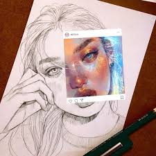 Can We Make Instaception An Art Instagram Thing Too Pls Pencildrawing Procreateapp Digitalart Ipadart Glittermakeup Prismacolor Art Art Drawings Art