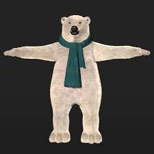 Cartoon Polar Bear Fur 3d Model Polar Bear Fur Polar Bear Cartoon