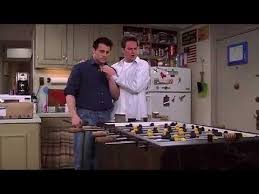 Click to see full answer. Friends Joey Chandler Say Goodbye To The Foosball Table Youtube