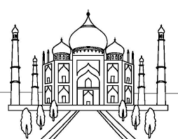 The Taj Mahal Coloring Page Speech Room Taj Mahal Art Taj Mahal Drawing Taj Mahal