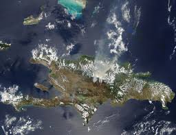This haiti/dominican republic wall map features: Fires In The Dominican Republic And Haiti