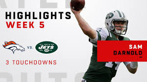 Sam darnold showed improvement in the final month of the season. Sam Darnold Tosses 3 Tds In Victory Over Broncos Youtube