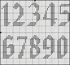 numeral ponto cruz filet crochet numbers cross stitch