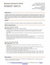 Subway Sandwich Artist Resume Samples Qwikresume