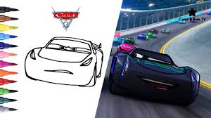 How to draw and color jackson storm. Cars 3 Cruz Ramirez And Jackson Storm Coloring Pages For Children Color Kids Tv Youtube
