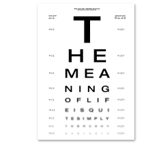 The Meaning Of Life Eye Chart Rationalist Society Of Australia