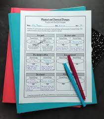 Physical And Chemical Changes Worksheet With Real Life Examples For Middle School Science Students Matter Science Teaching Chemistry Science Student