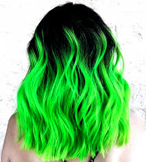Bright Green Hair With Dark Shadow Root Created Using Arctic Fox Hair Color Bright Hair Bright Hair Dark R In 2020 Funky Hair Colors Neon Green Hair Vivid Hair Color