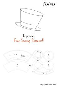 This Is The Pattern Of A Tophat2 Inch Size Letter Size 5 1 2 5 3 4 6 6 1 4 6 1 2 6 3 4 7 7 1 4 7 1 Hat Patterns To Sew Sewing Patterns Free Sewing Patterns