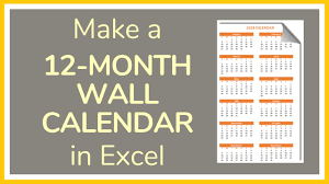 Free 2021 calendars in pdf, word and excel. How To Make A 12 Month Wall Calendar In Excel Tutorial Youtube