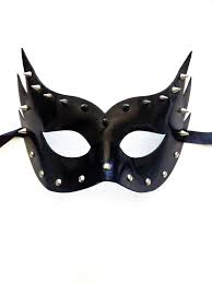 Mens Patent Leather Mask Black With Studs And Spikes Spike Etsy In 2021 Leather Mask Leather Studs And Spikes