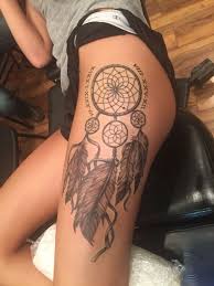 This is an amazing tattoo, you could recreate something similar with just one dream catcher or maybe add some color. Dream Catcher Tattoo Prices The Dream Dreamcatcher Tattoo Thigh Dream Catcher Tattoo Small Leg Tattoos Women