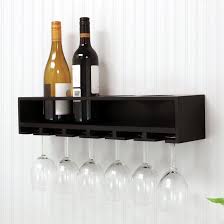 Up to twelve glasses of varying designs can be perched in the narrow slats. Ebern Designs Maddie Wall Mounted Wine Bottle Glass Rack In Black Reviews Wayfair